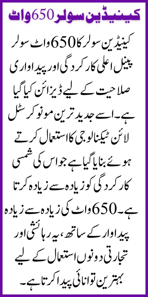 650 Watt Solar Panel Price In Pakistan